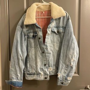 Free people denim Sherpa jacket